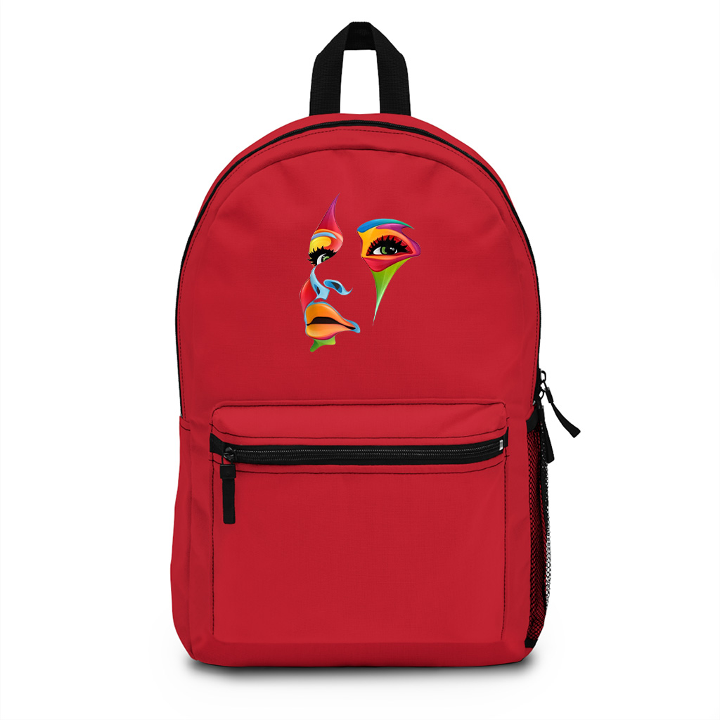 Abstract Colorful Woman Art Face Backpack - Image 7