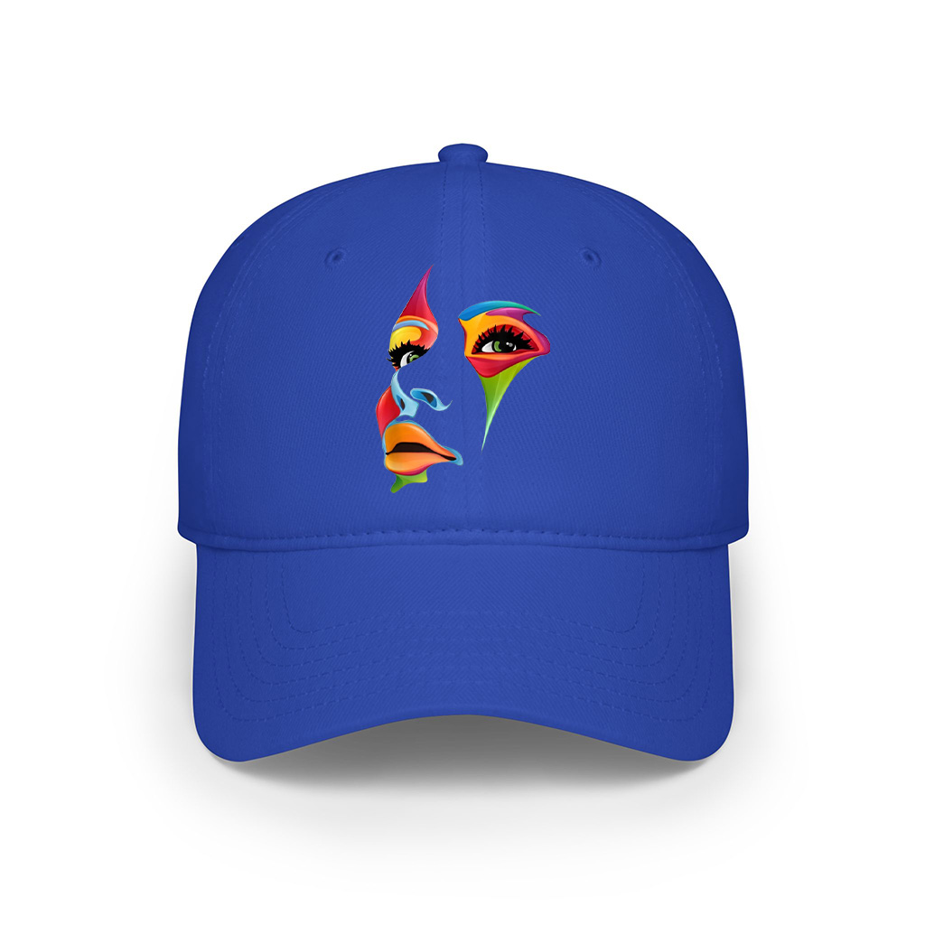 Abstract Colorful Woman Art Face Cap - Image 3