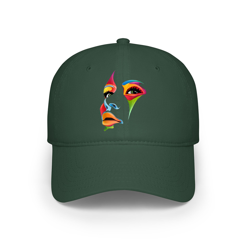Abstract Colorful Woman Art Face Cap - Image 4