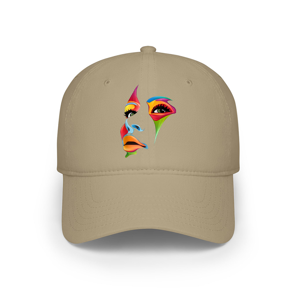 Abstract Colorful Woman Art Face Cap - Image 5
