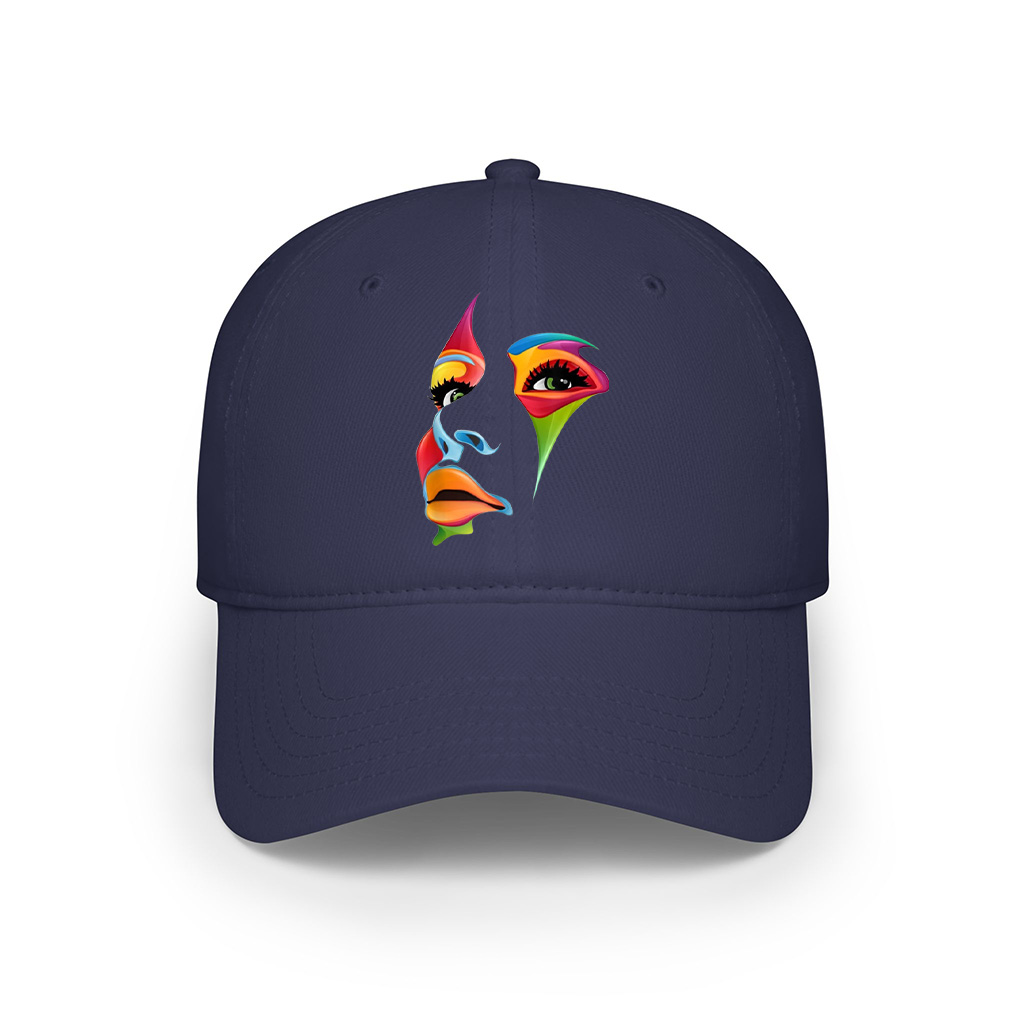 Abstract Colorful Woman Art Face Cap - Image 6