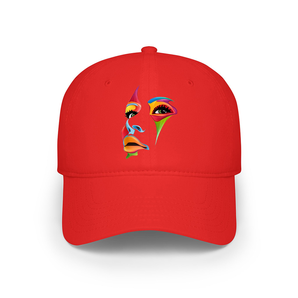 Abstract Colorful Woman Art Face Cap - Image 7