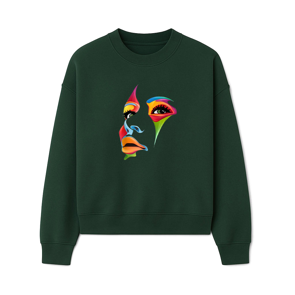 Abstract Colorful Woman Art Face Sweatshirts - Image 3