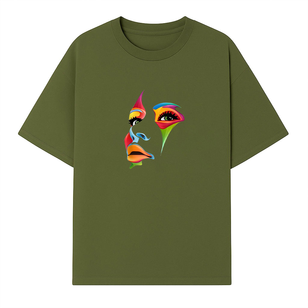 Abstract Colorful Woman Art Face T-Shirt - Image 3