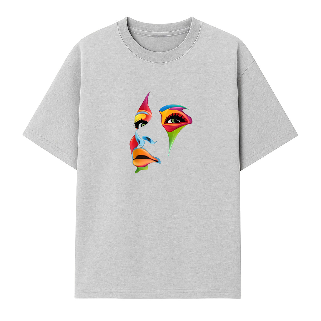 Abstract Colorful Woman Art Face T-Shirt - Image 4