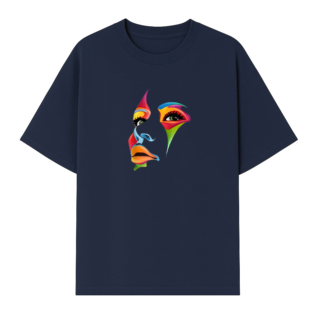 Abstract Colorful Woman Art Face T-Shirt - Image 5