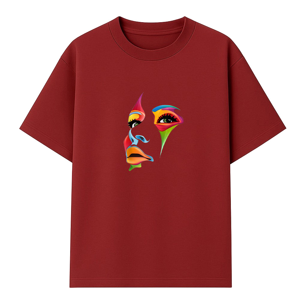 Abstract Colorful Woman Art Face T-Shirt - Image 6