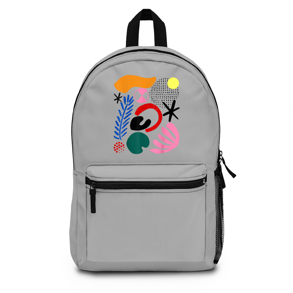 Abstract Gestural Organic Fluid Shapes ART GIFT Modernist Backpack - Image 5