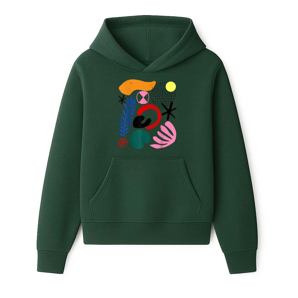 Abstract Gestural Organic Fluid Shapes ART GIFT Modernist Hoodie - Image 3