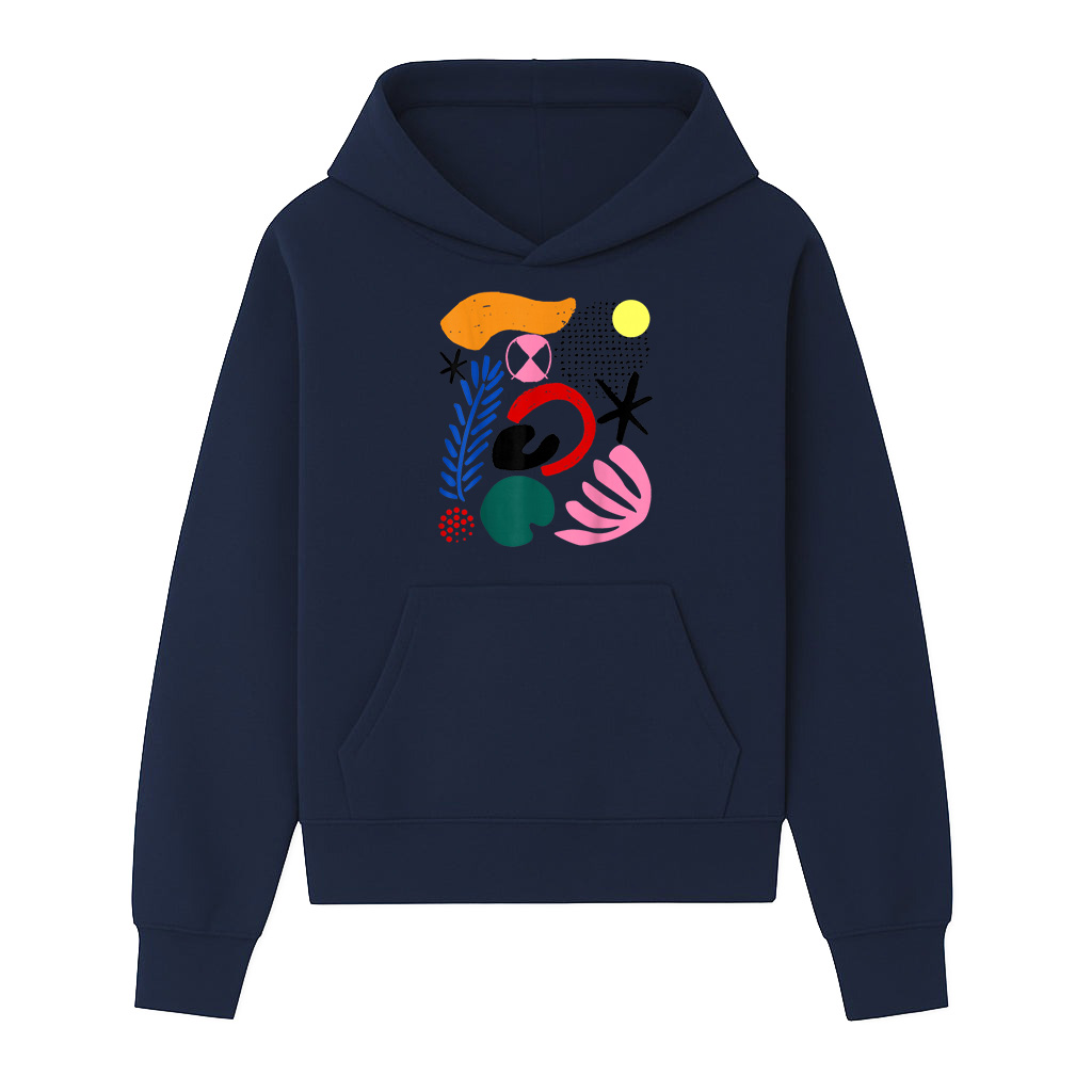 Abstract Gestural Organic Fluid Shapes ART GIFT Modernist Hoodie - Image 5