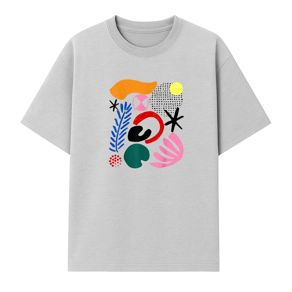 Abstract Gestural Organic Fluid Shapes ART GIFT Modernist T-Shirt - Image 4