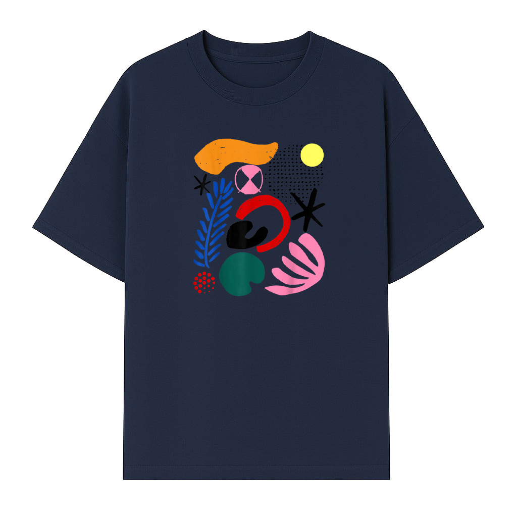 Abstract Gestural Organic Fluid Shapes ART GIFT Modernist T-Shirt - Image 5