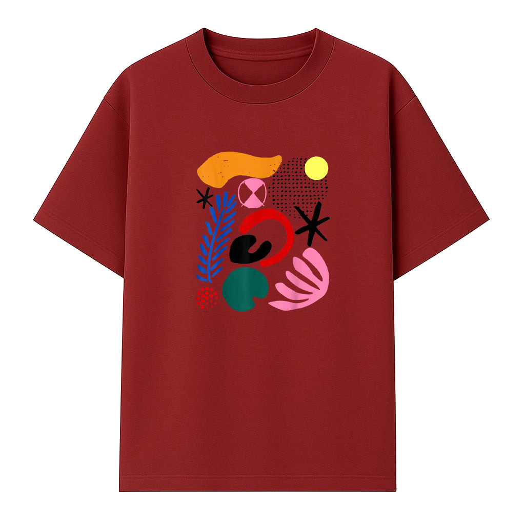 Abstract Gestural Organic Fluid Shapes ART GIFT Modernist T-Shirt - Image 6