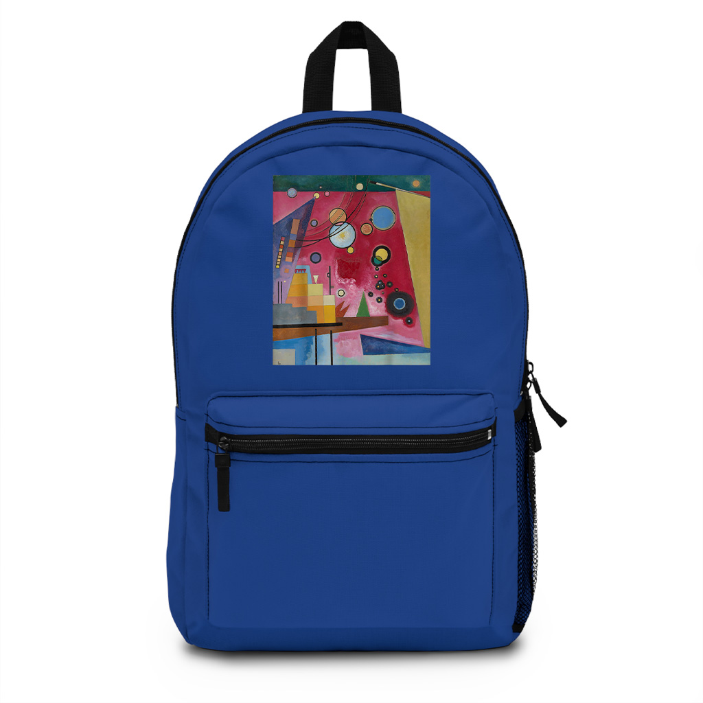 Abstract Painting Heavy Red Circles Triangles Backpack - Image 3