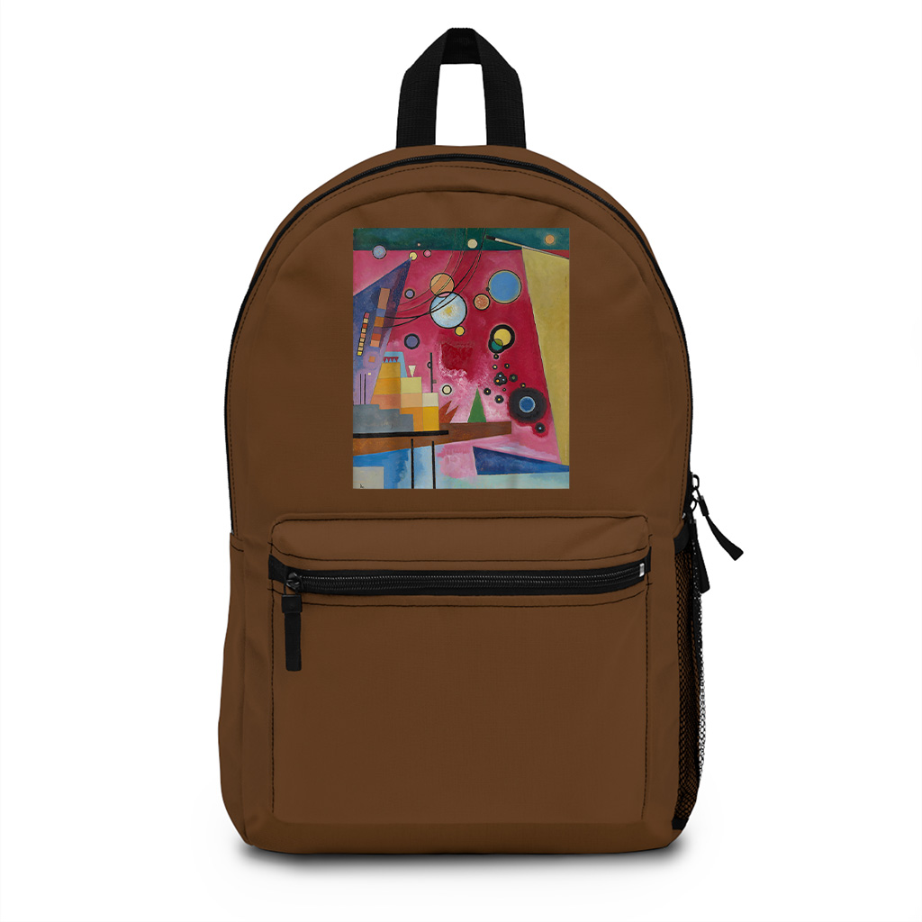 Abstract Painting Heavy Red Circles Triangles Backpack - Image 4