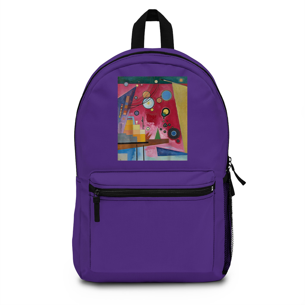 Abstract Painting Heavy Red Circles Triangles Backpack - Image 6