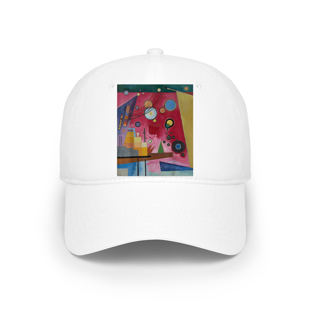 Abstract Painting Heavy Red Circles Triangles Cap