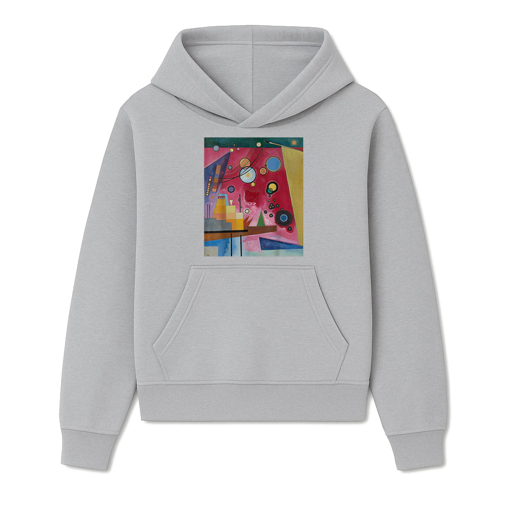 Abstract Painting Heavy Red Circles Triangles Hoodie - Image 4