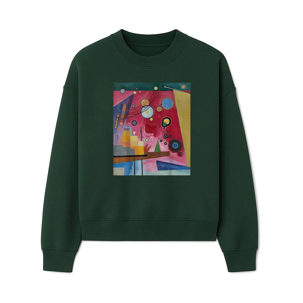 Abstract Painting Heavy Red Circles Triangles Sweatshirts - Image 3