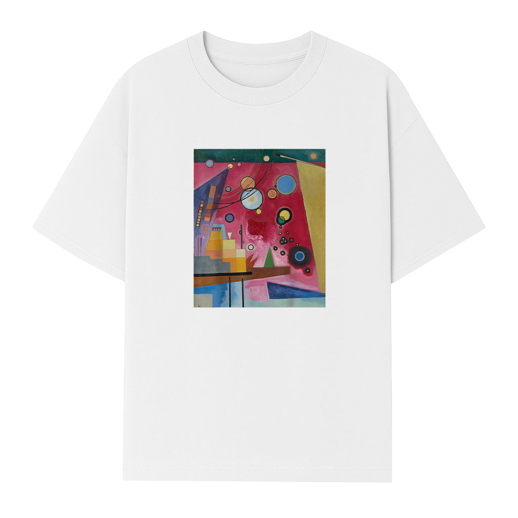 Abstract Painting Heavy Red Circles Triangles T-Shirt