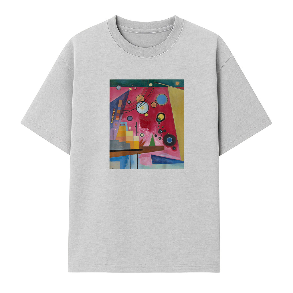 Abstract Painting Heavy Red Circles Triangles T-Shirt - Image 4