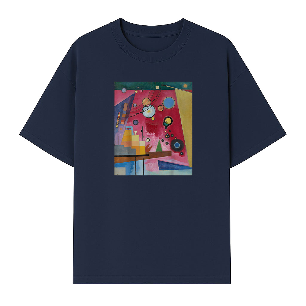 Abstract Painting Heavy Red Circles Triangles T-Shirt - Image 5