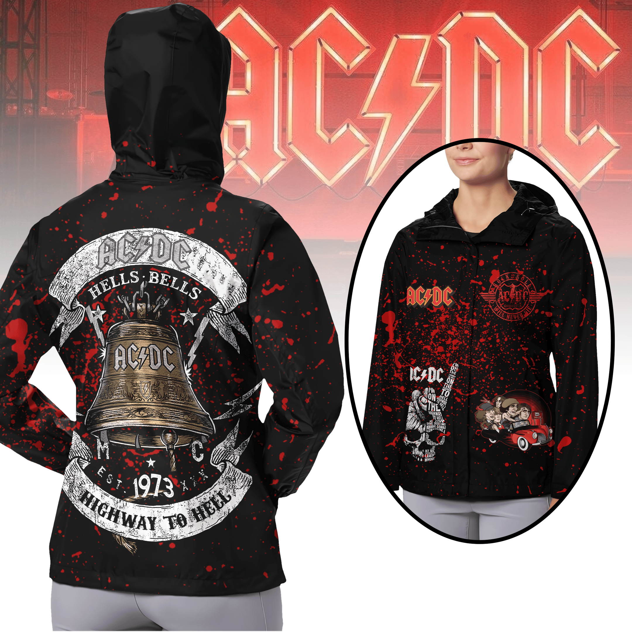 AC DC Band Music Windbreaker Jacket