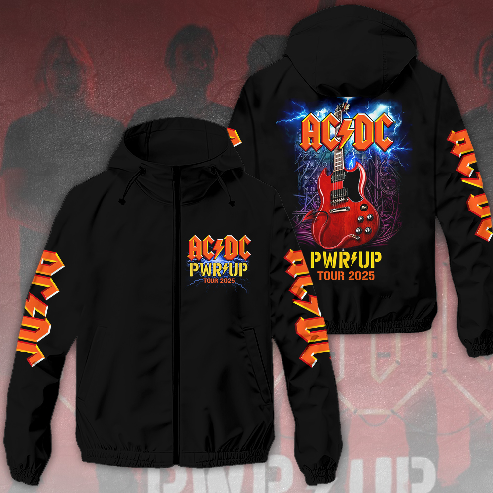 AC DC Music Style Windbreaker Jacket For Fans