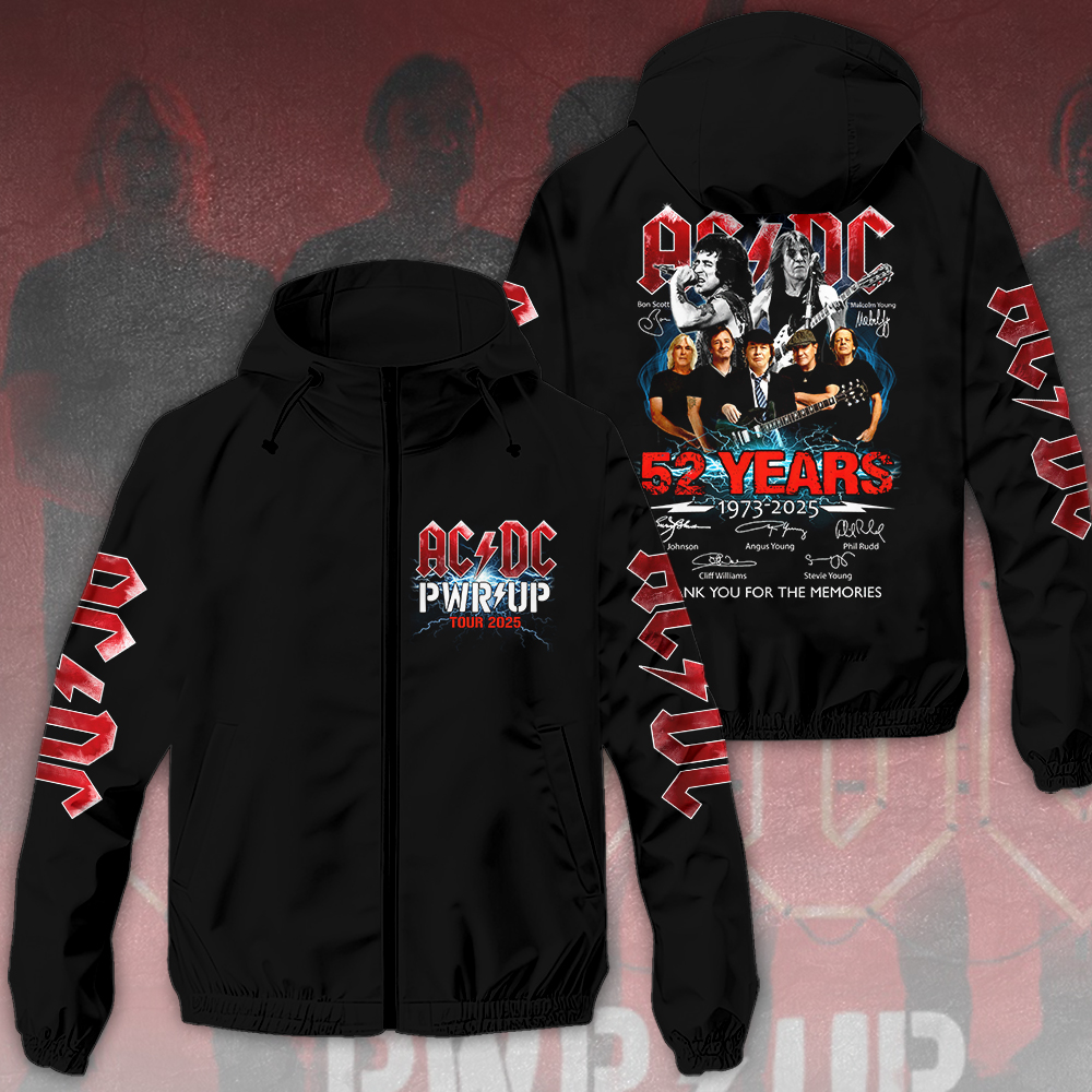 AC DC Music Style Windbreaker Jacket For Fans