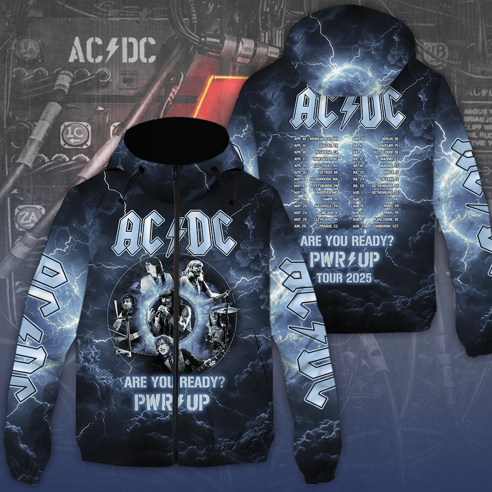 AC DC Music Style Windbreaker Jacket For Fans