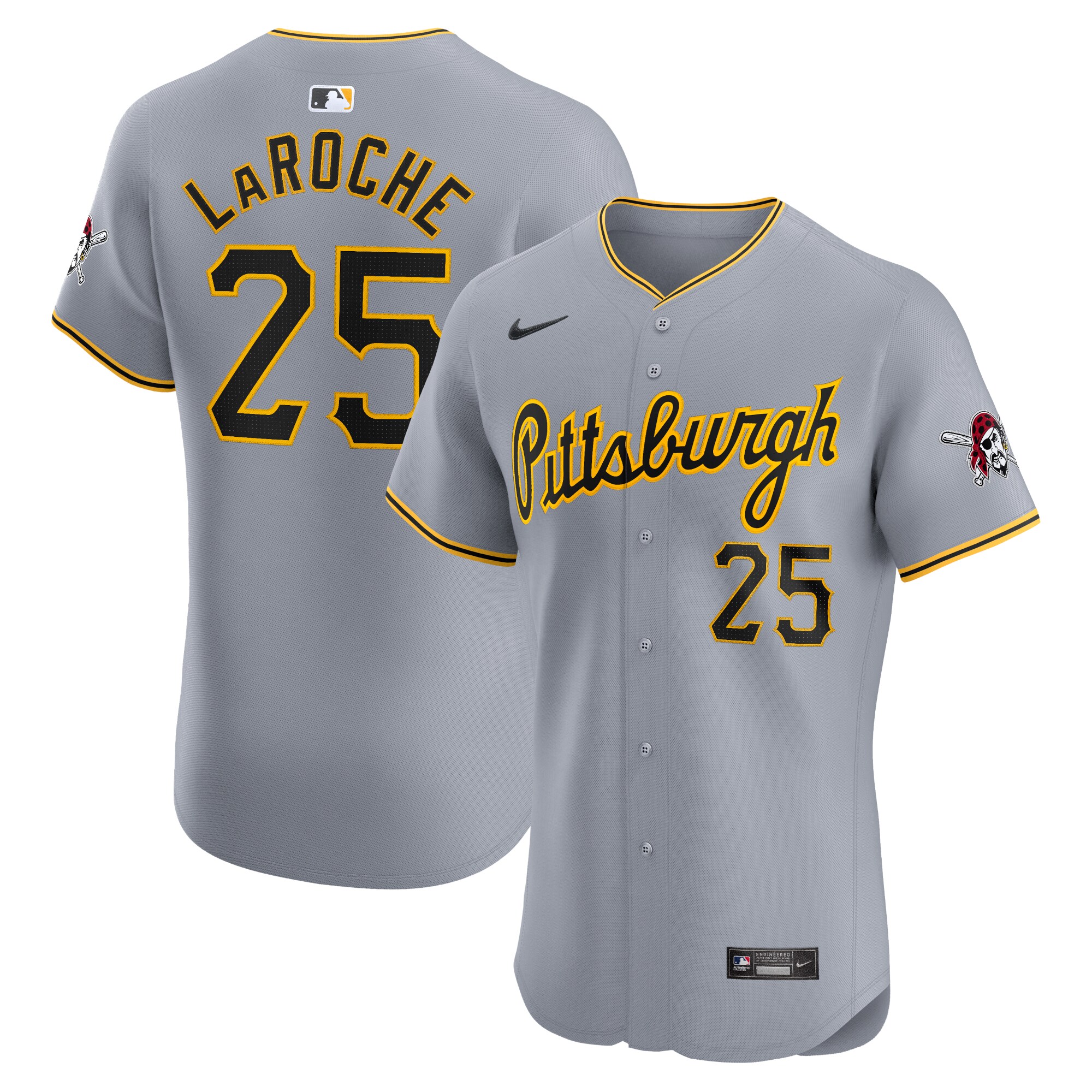 Adam Laroche Pittsburgh Pirates Nike Road Elite Player Jersey - Gray