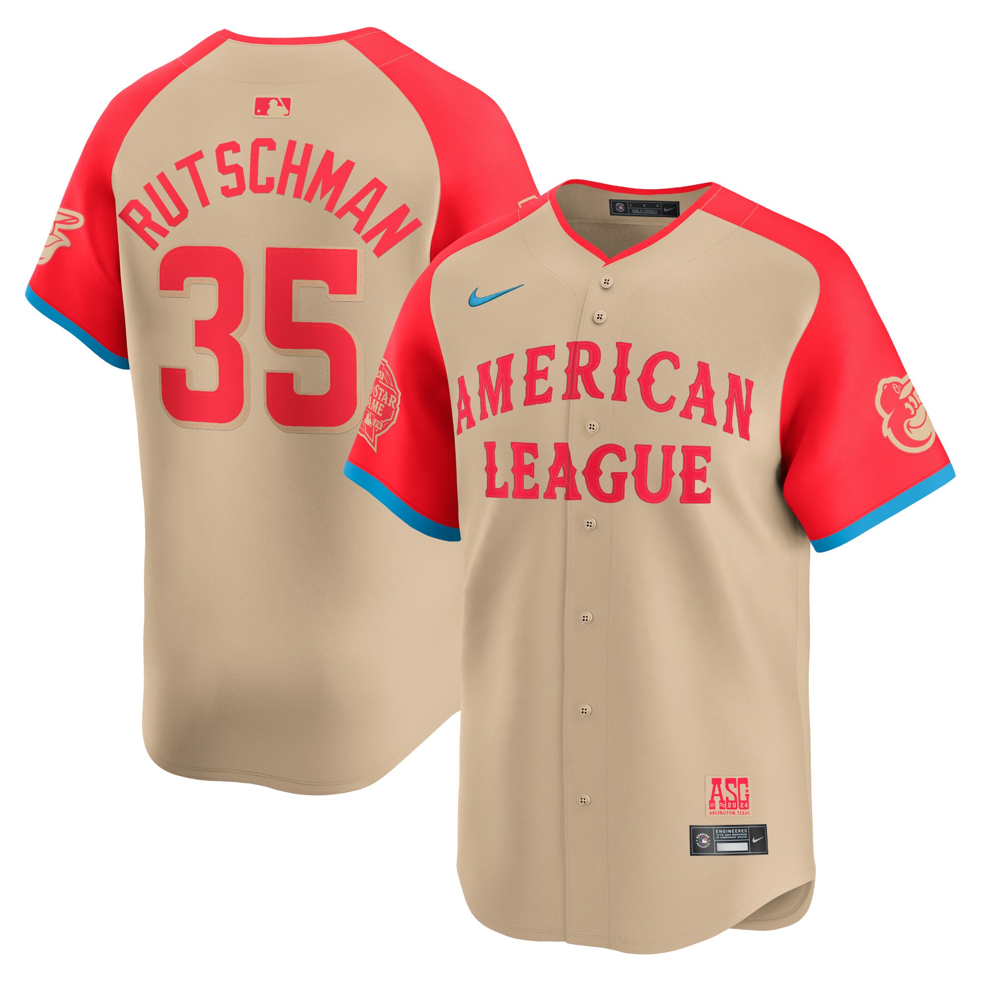 Adley Rutschman American League Nike 2024 MLB All Star Game Limited Player Jersey - Cream