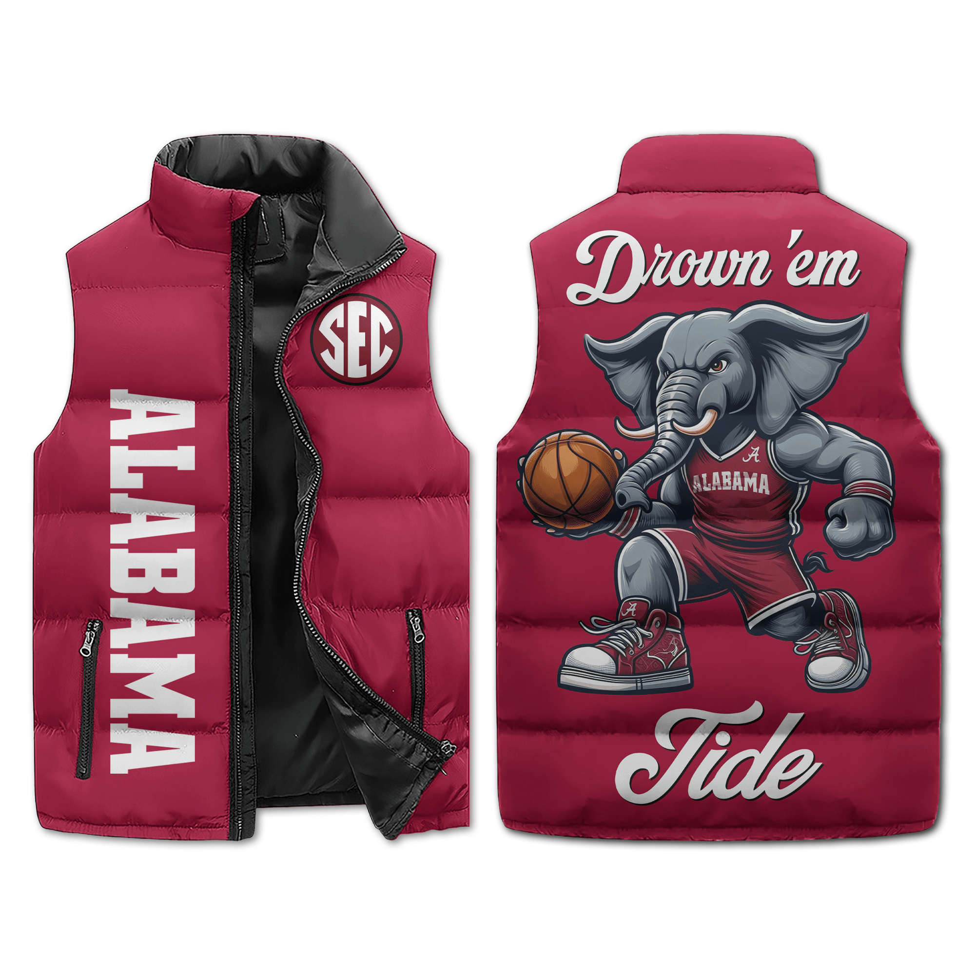 Alabama Crimson Tide NCAA Sleeveless Puffer Jacket