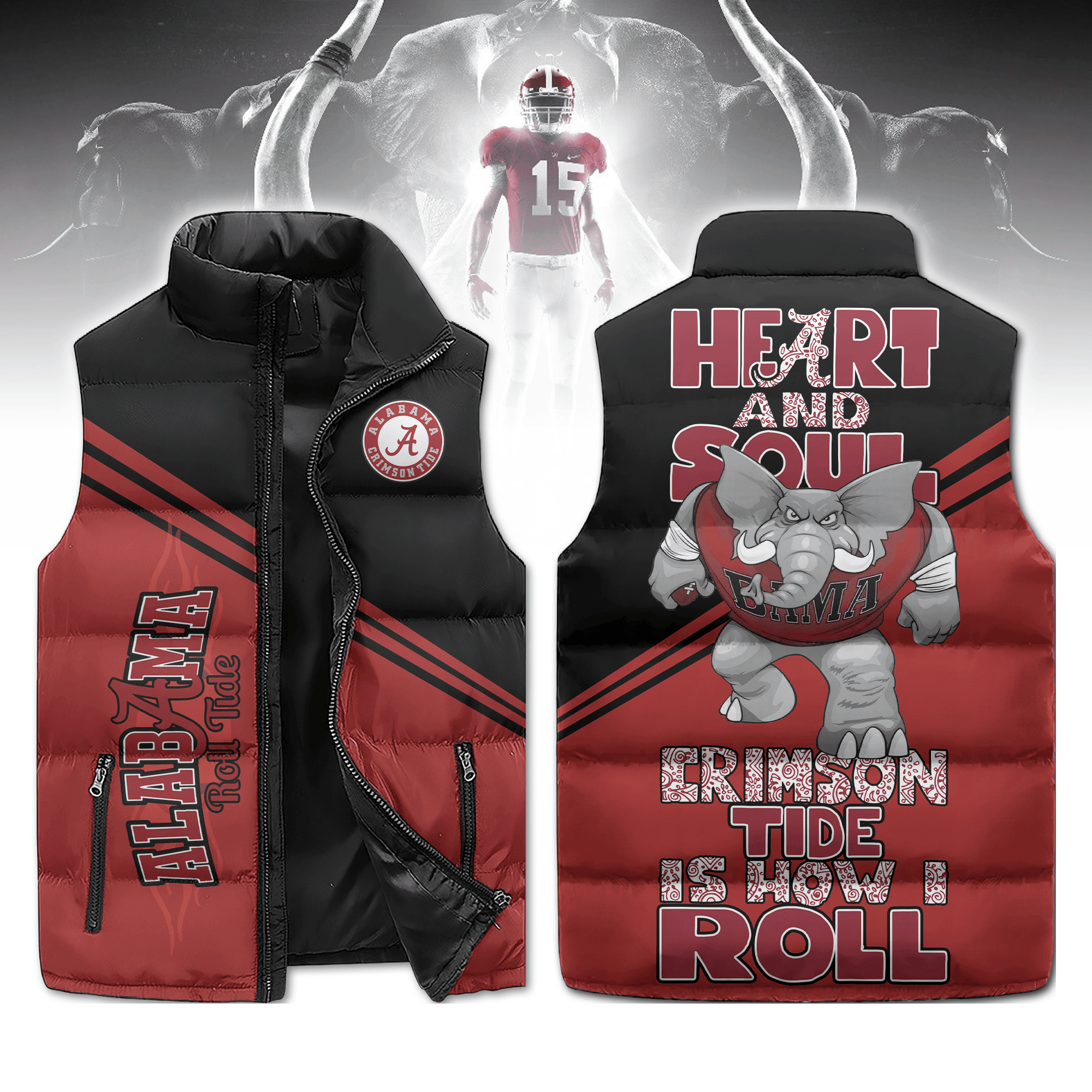 Alabama Crimson Tide NCAA Sleeveless Puffer Jacket