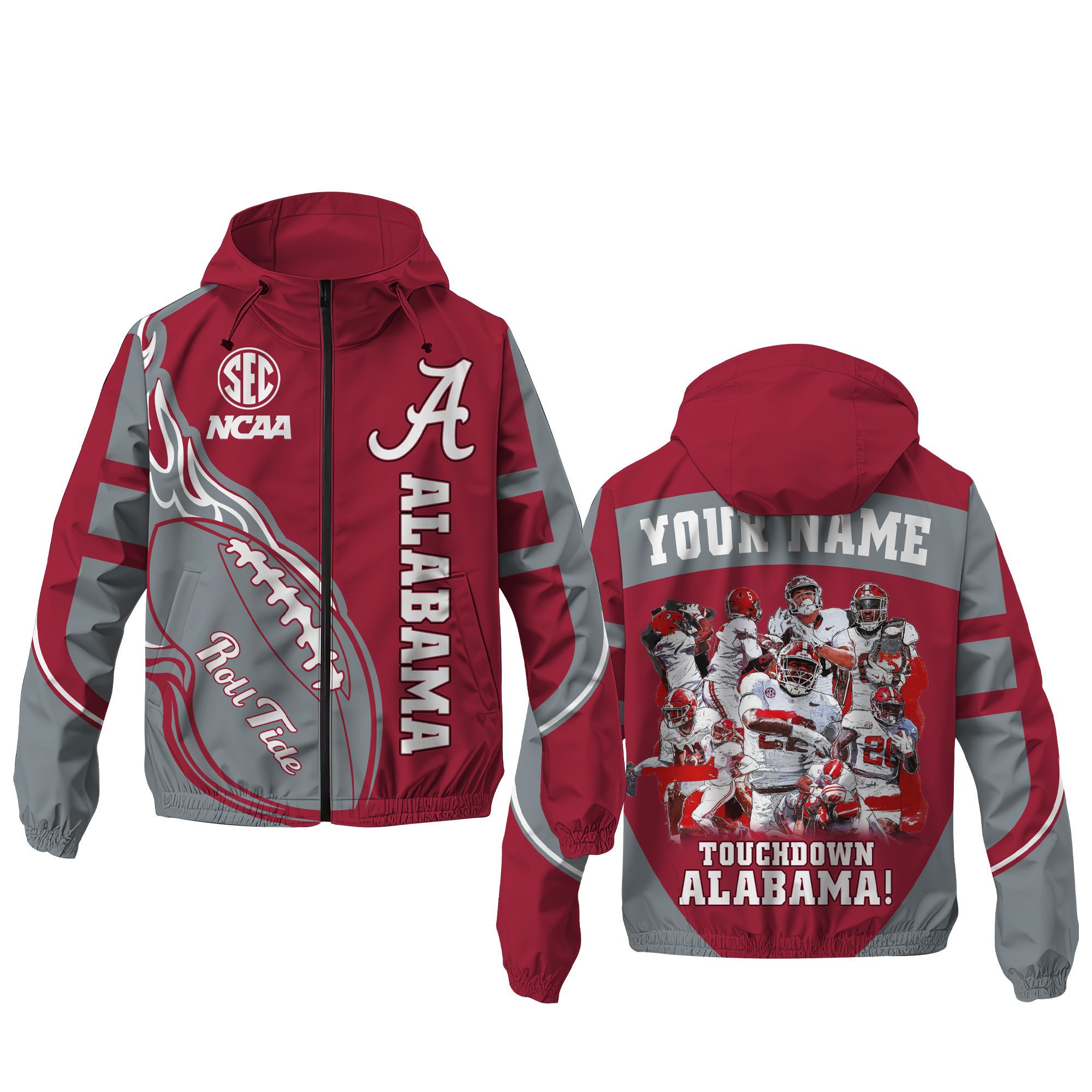 Alabama Crimson Tide NCAA Windbreaker Outdoor Jacket