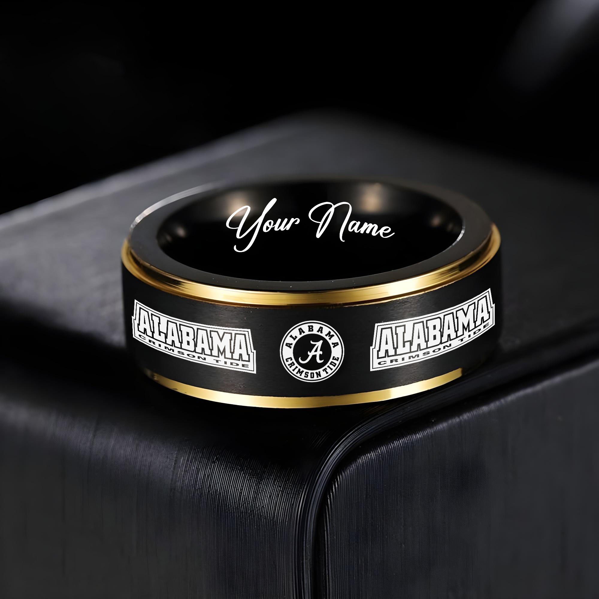 Alabama Crimson Tide Stainless Steel Rings Comes With Box 2025 Versions, Gifts For Fan