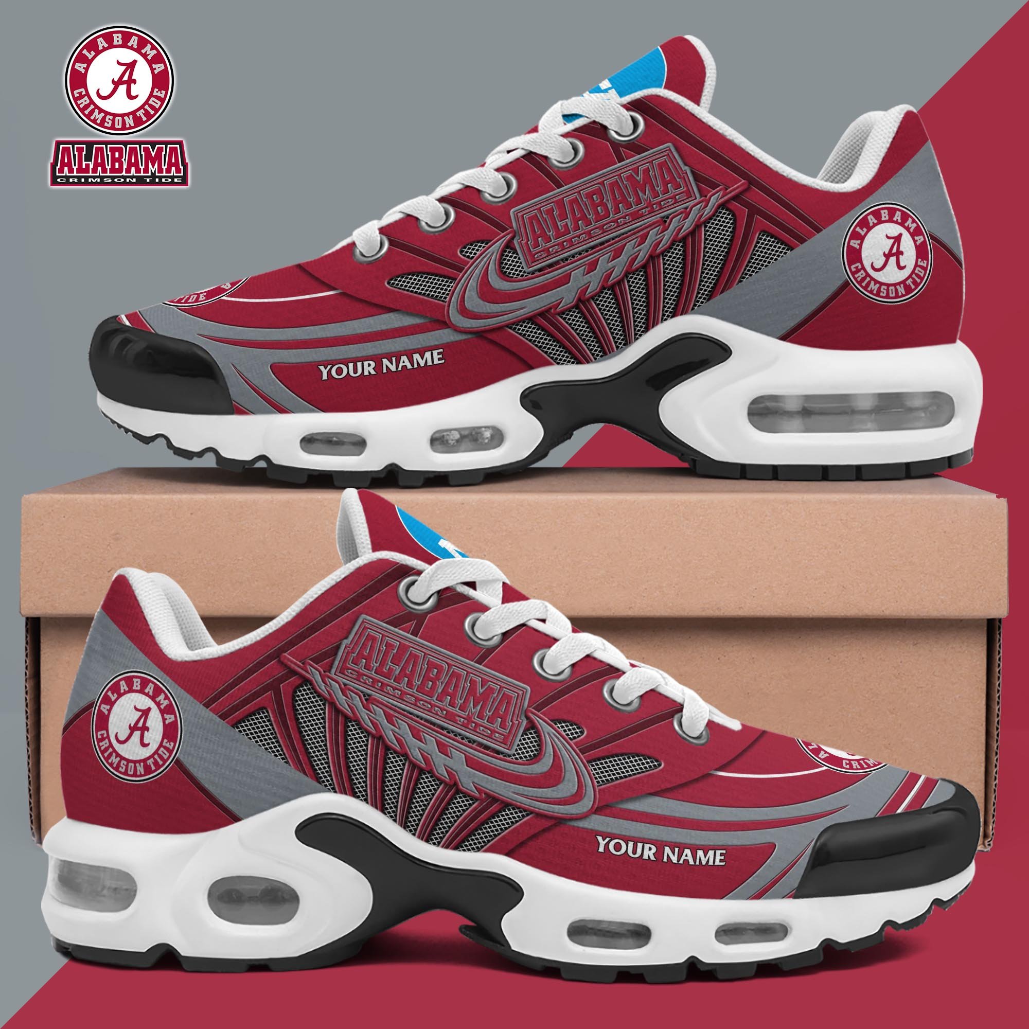 Alabama Crimson Tide TN Shoes 2025 Version Custom Your Name, Shoes For Sport Fans, Gift For Fans