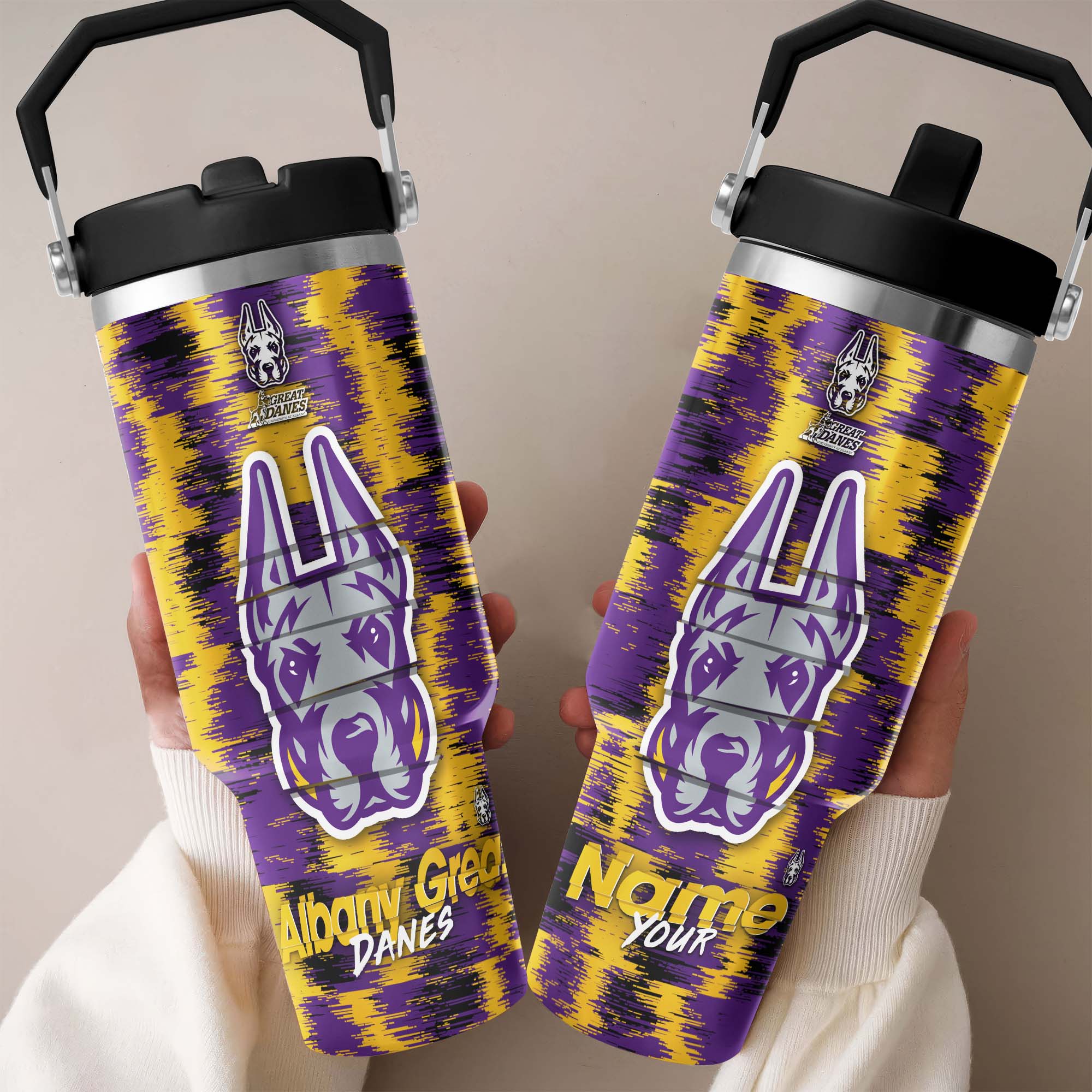 Albany Great Danes Flip Straw 30Oz Tumbler Custom Your Name, Sport Flip Straw 30Oz Tumbler, Fan Gifts