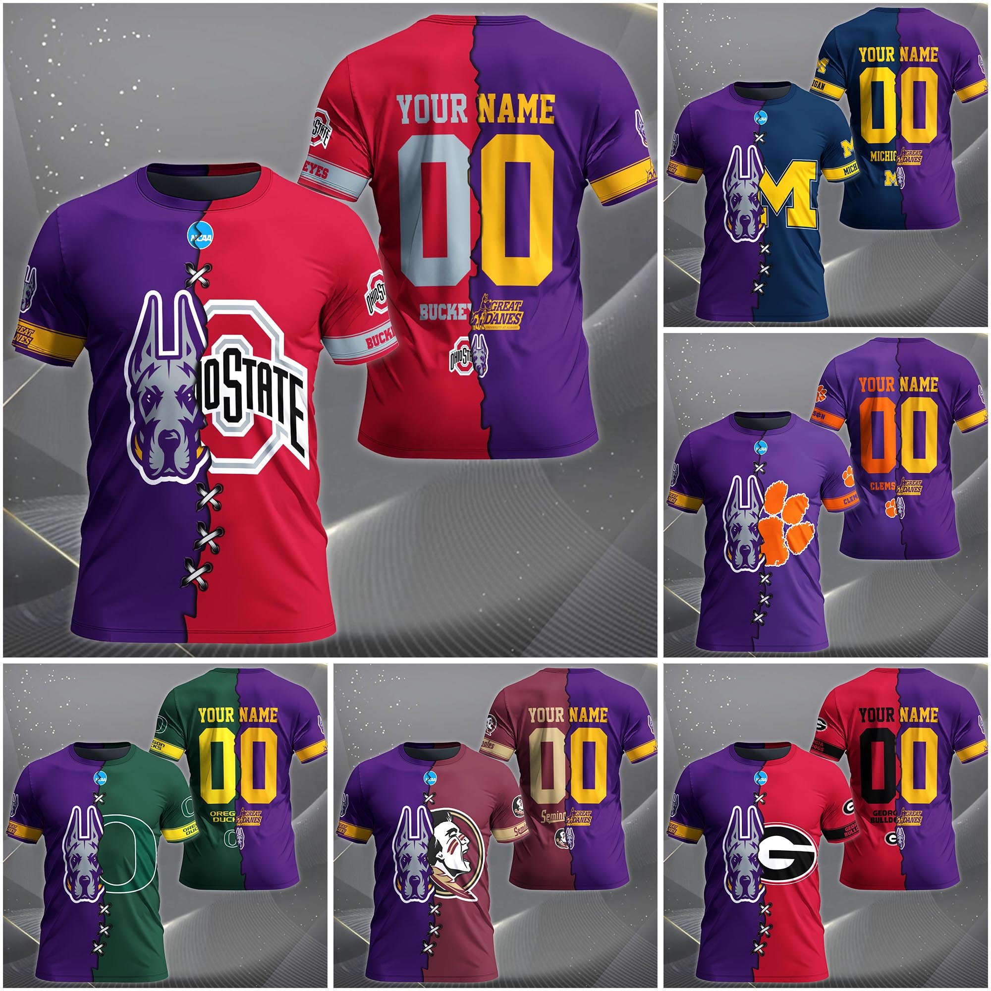 Albany Great Danes House Divided T-Shirt Custom Name 2025 Version, Year And Team, Sport Shirts For Fan
