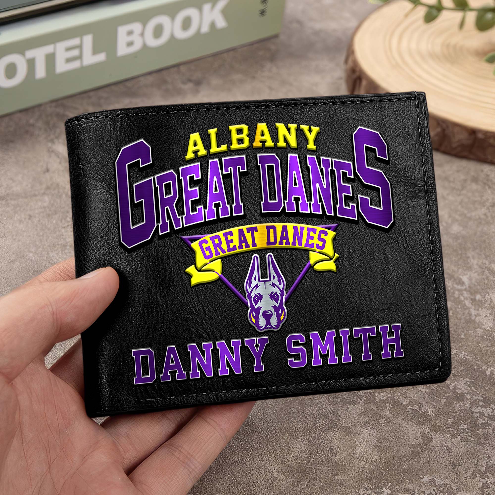 Albany Great Danes Men Wallet Custom Your Name, Football Team Men Wallet For Fans, Gifts For Football Lovers