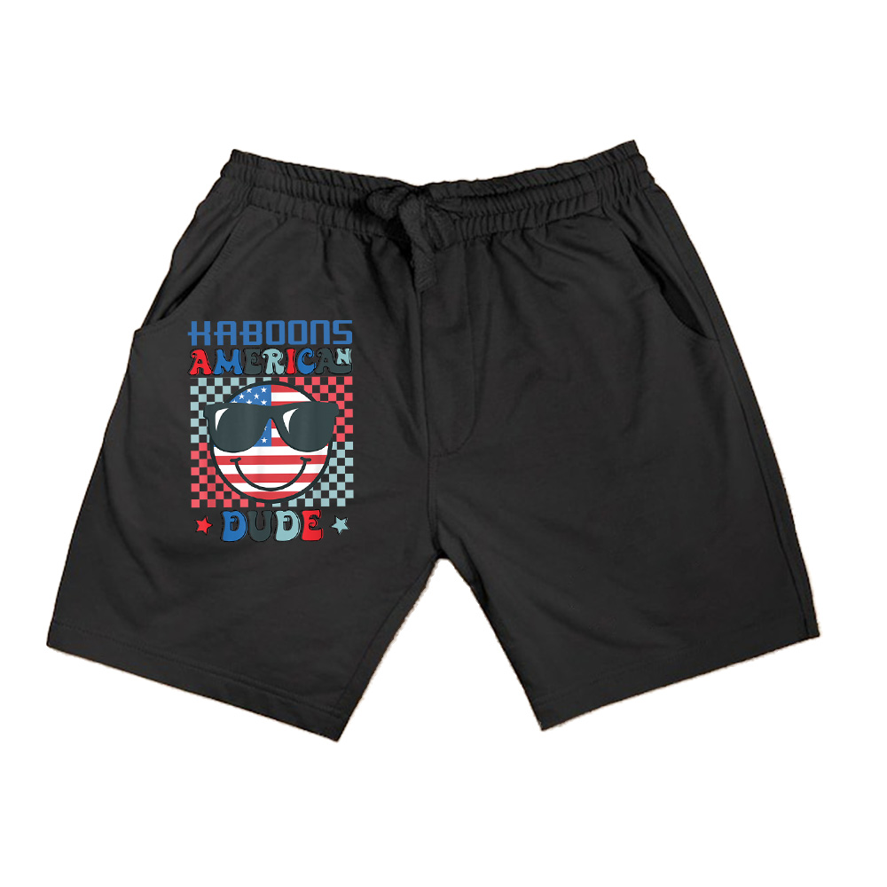 American Dude Smile Face Boys Patriotic 4Th Of July Shorts