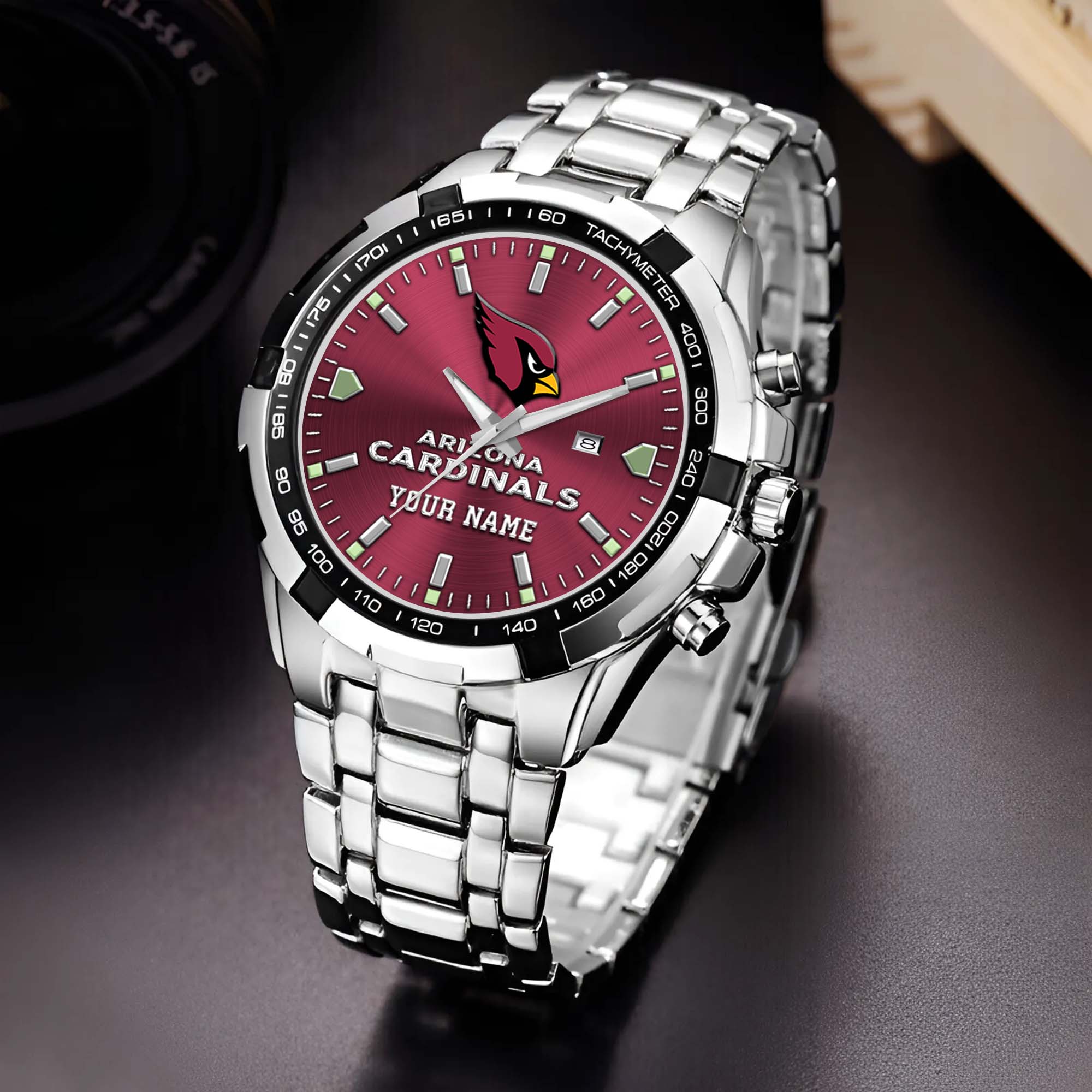 Arizona Cardinals Alloy Men Quartz Watch Custom Your Name, Sport Men Watch, Football Fan Gifts