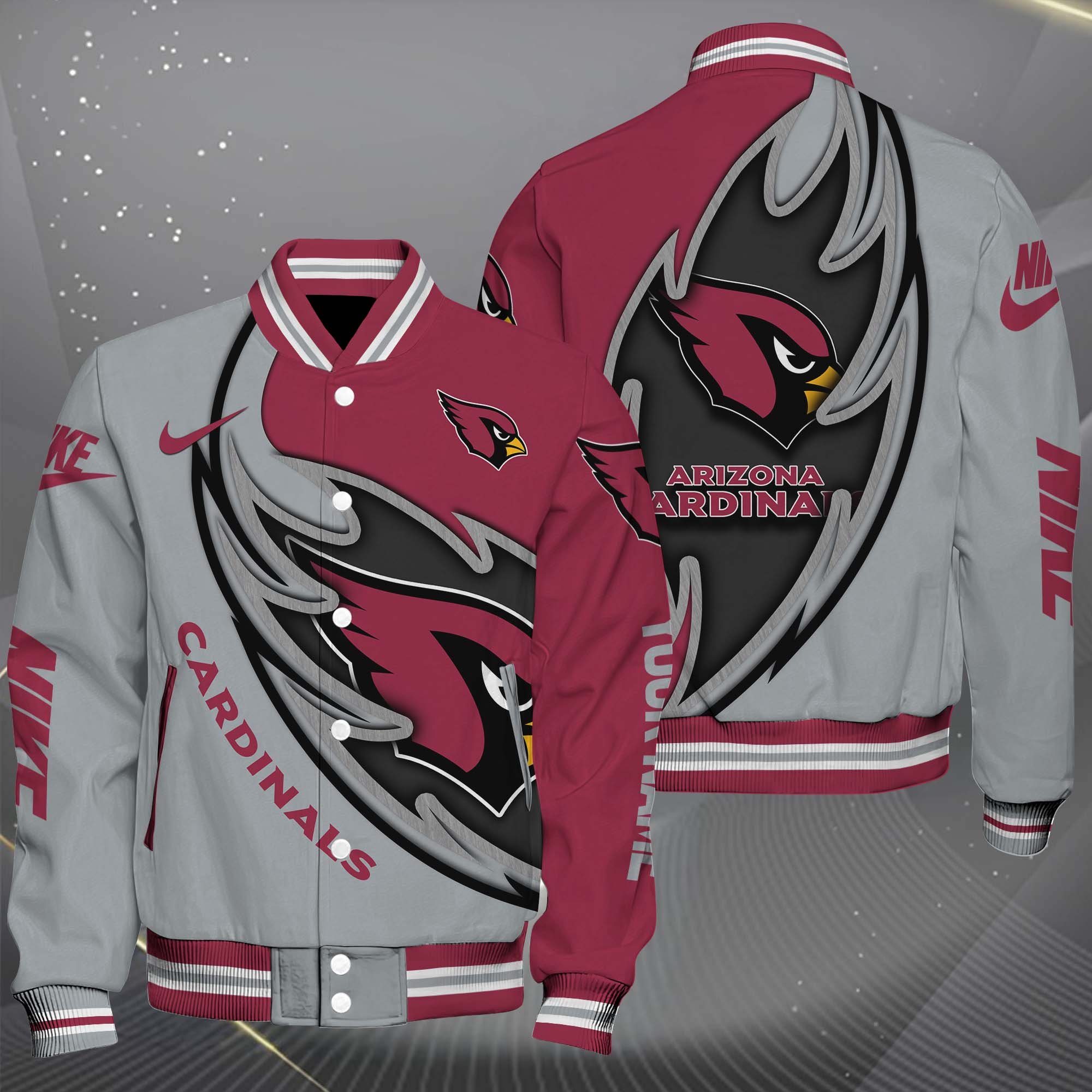 Arizona Cardinals Baseball Jacket, Sport Jacket Custom You Name, Football Fan Gifts 