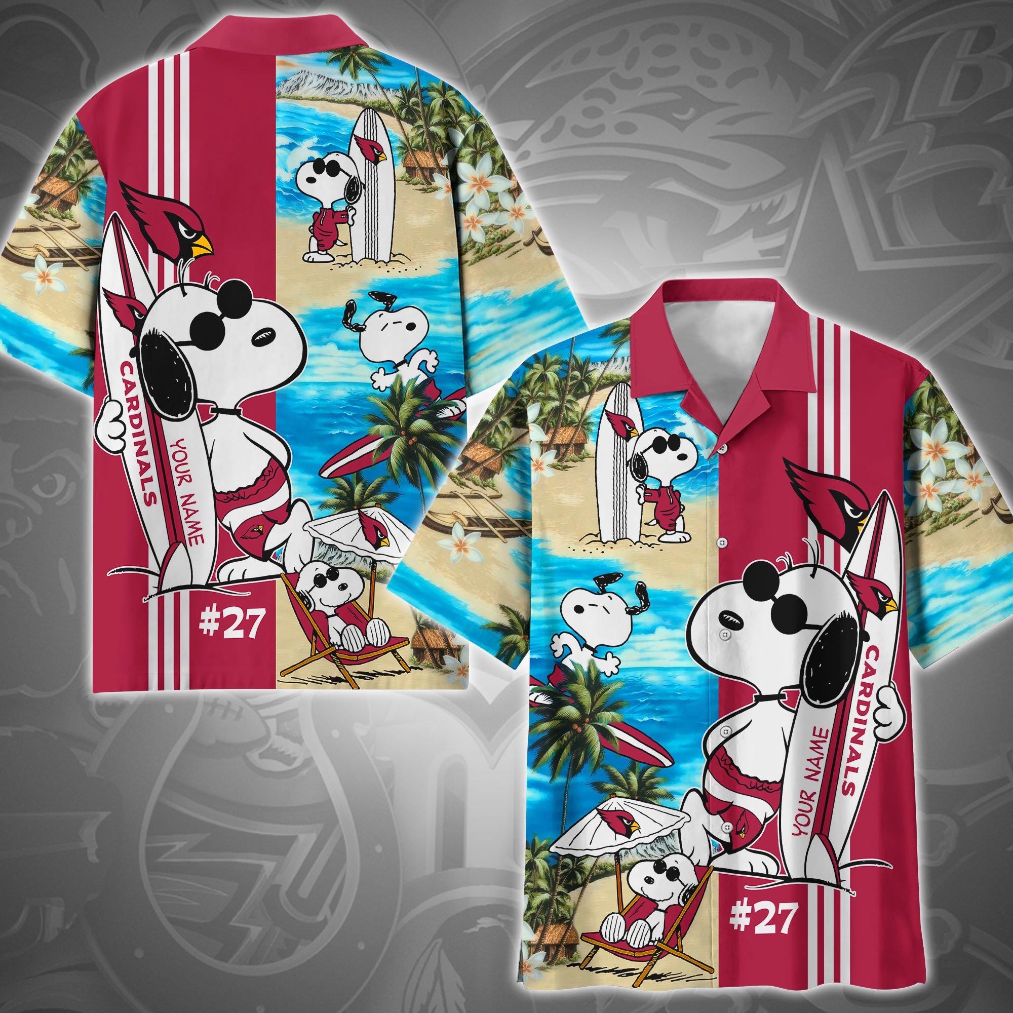 Arizona Cardinals Hawaii Shirt Custom Name, Sport Team Shirt For Fans