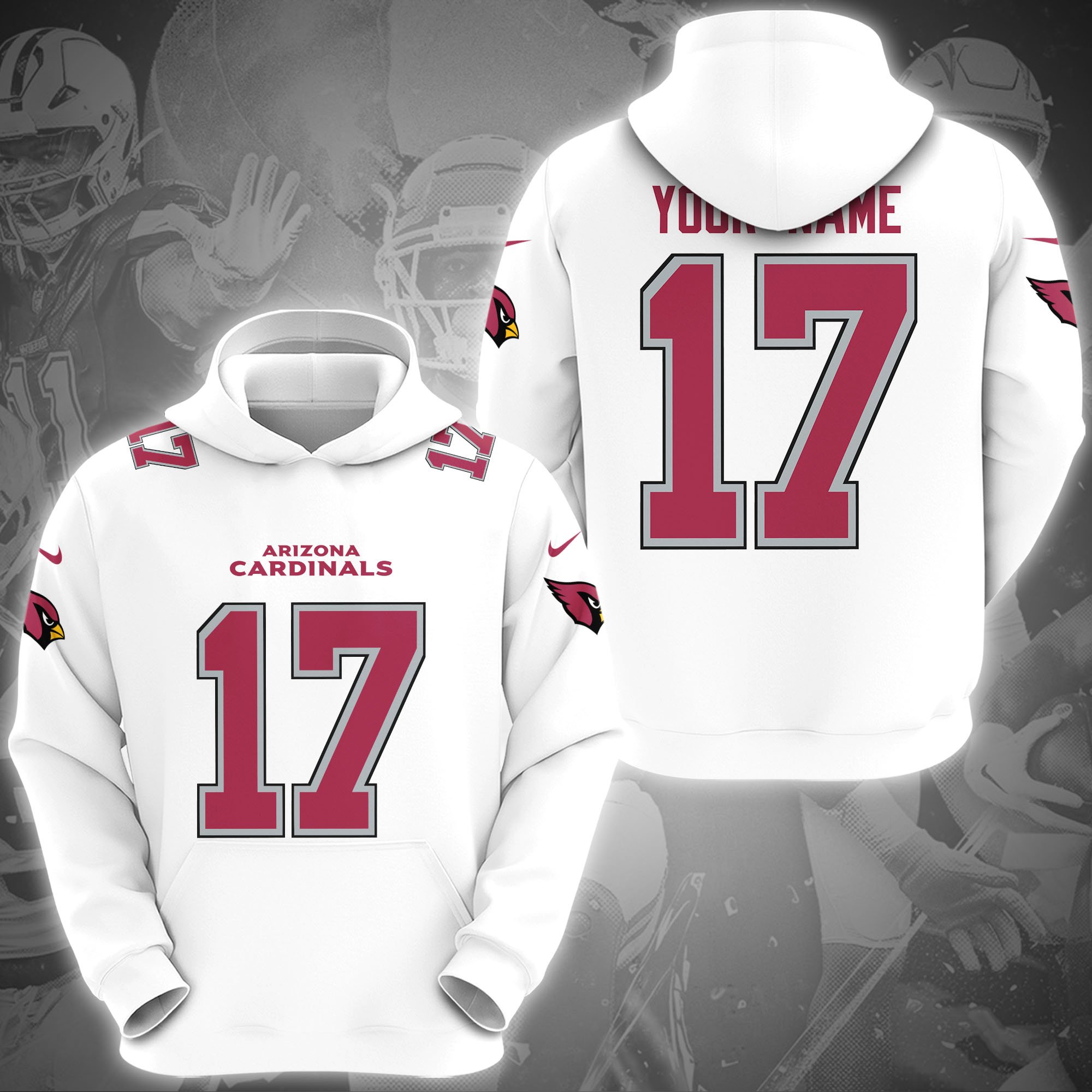 Arizona Cardinals Hoodie Custom Name And Number, Sport Gifts, Fan Gifts