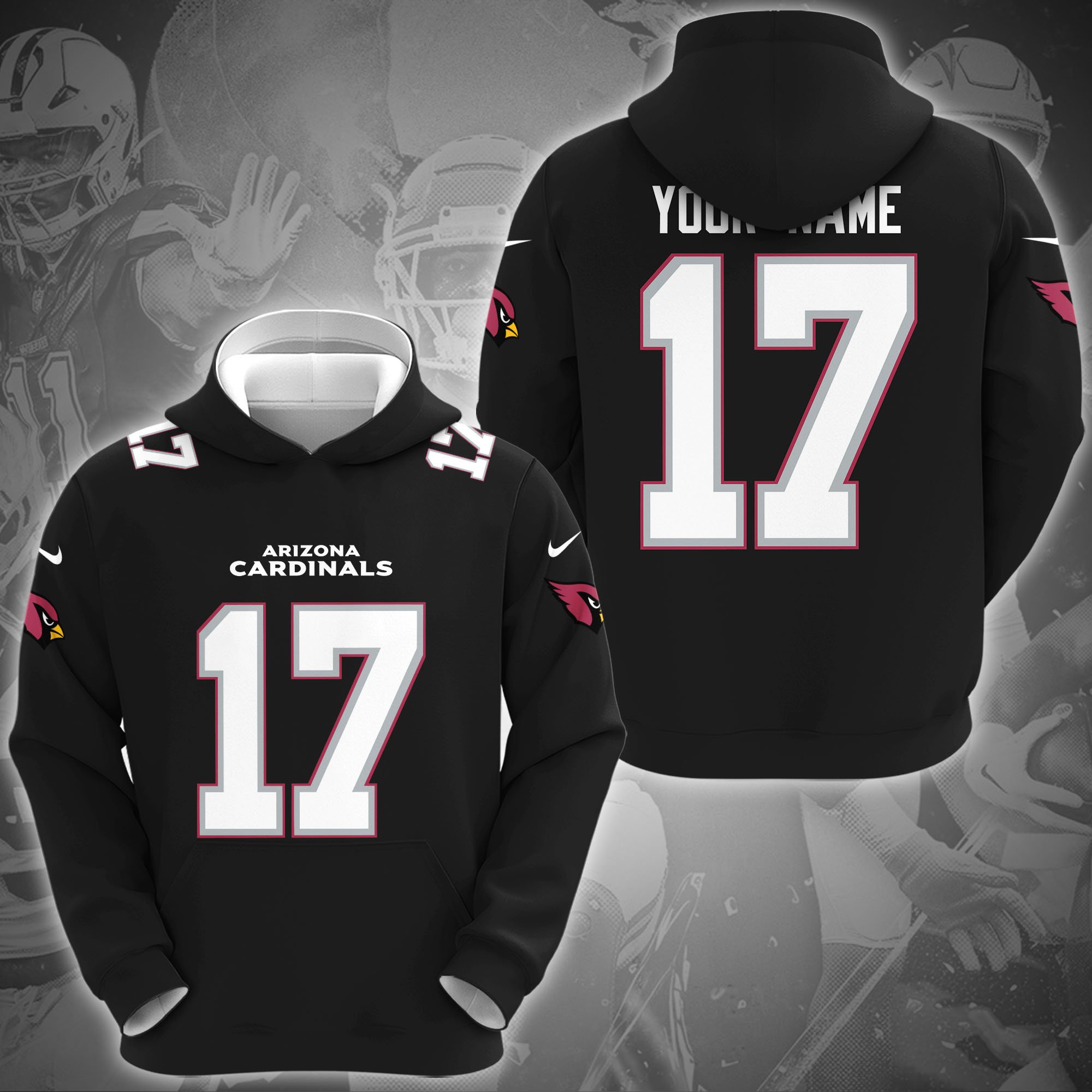 Arizona Cardinals Hoodie Custom Name And Year, Sport Hoodie For Fans