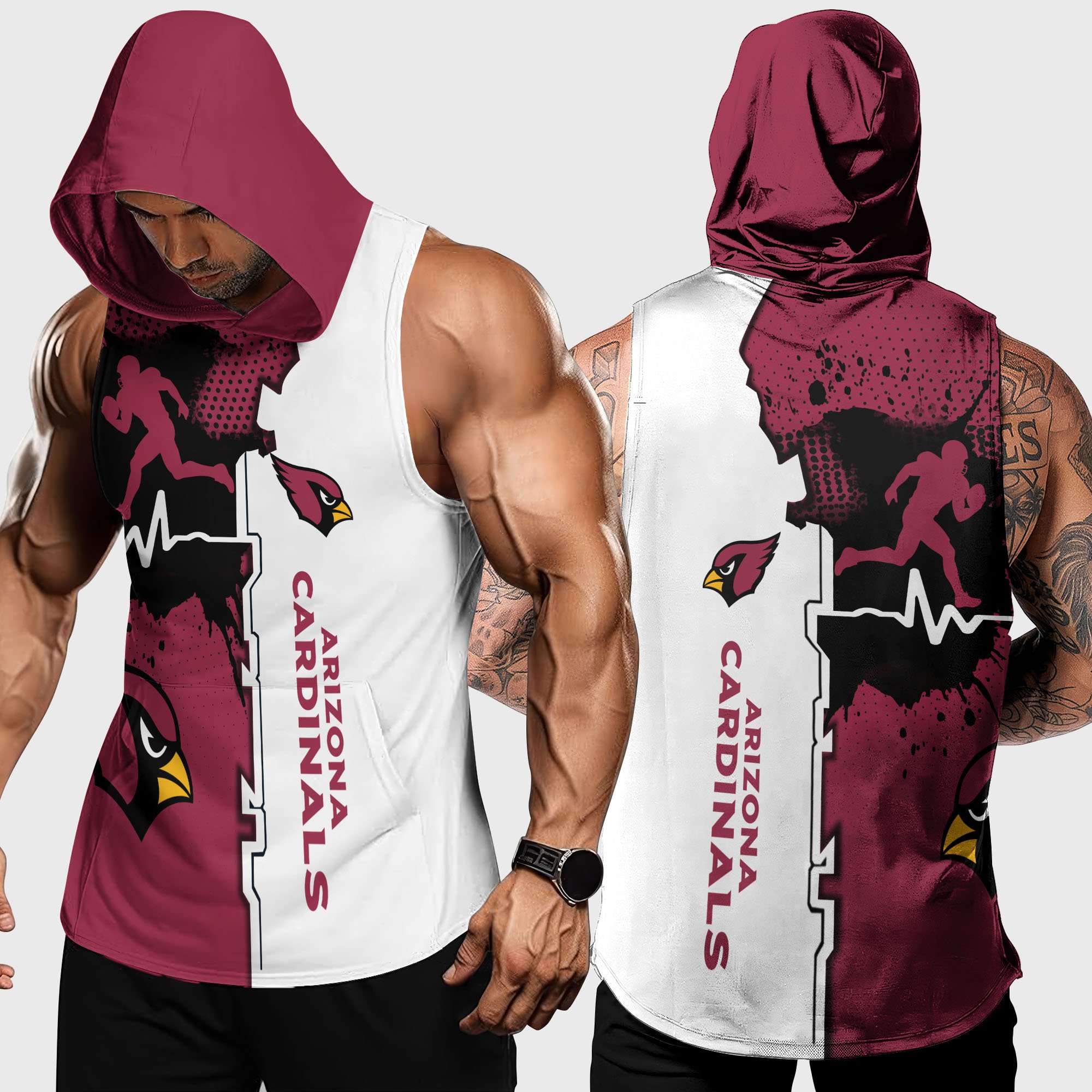 Arizona Cardinals Hoodie Tanktop Custom Your Name, Football Team Hoodie Tanktop, Gift For Football Lovers