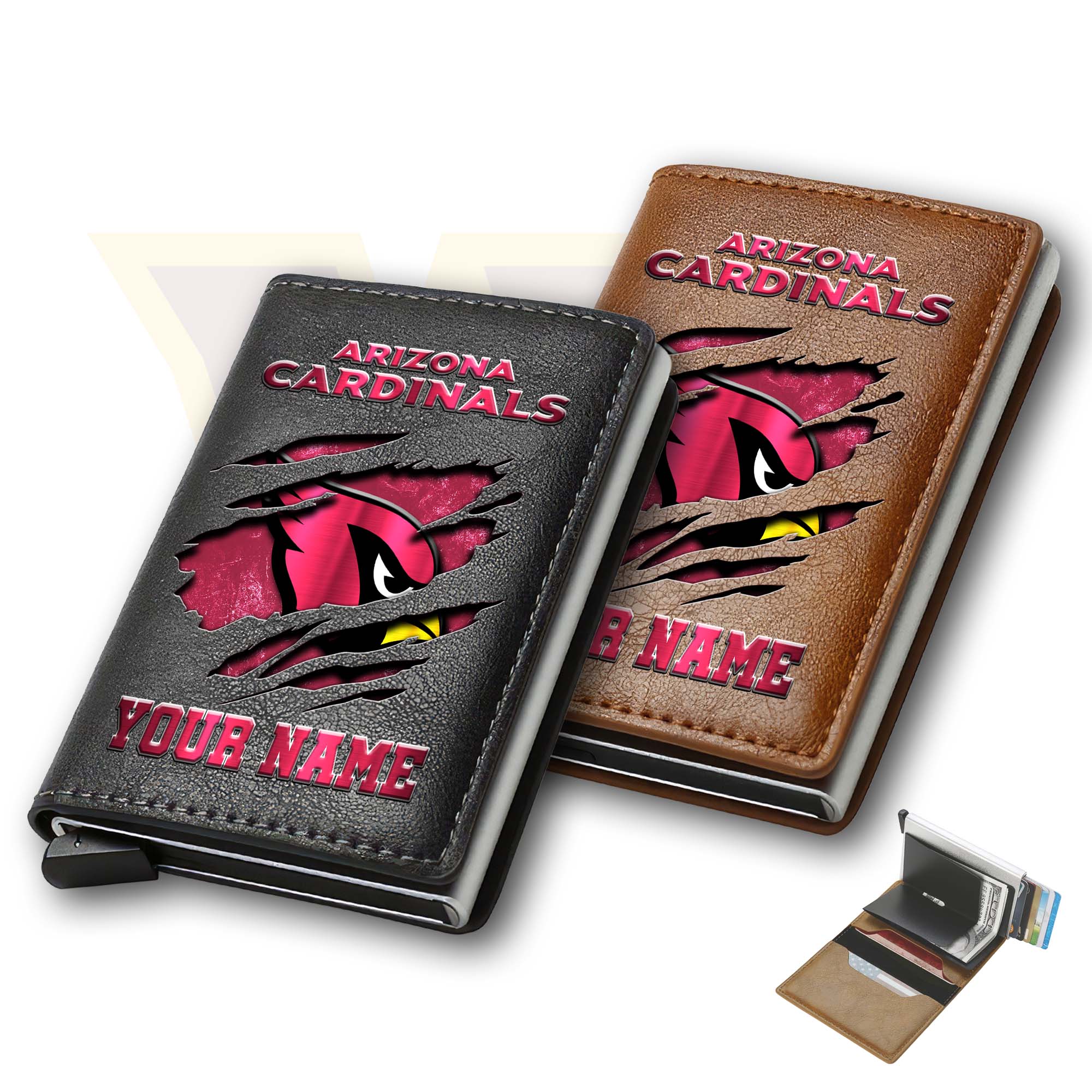 Arizona Cardinals Men Wallet Custom Your Name, Football Team Men Wallet For Fans, Gifts For Football Lovers