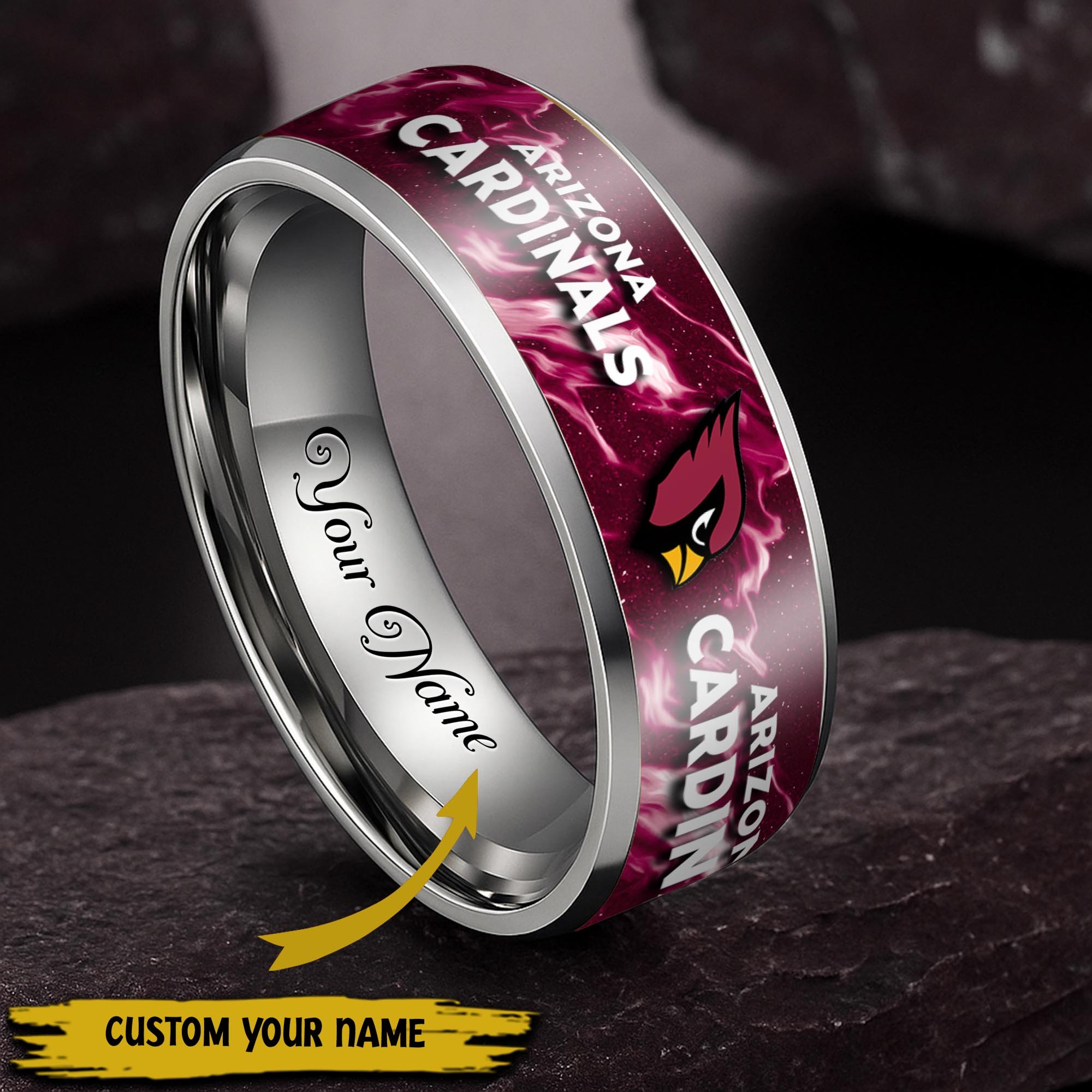 Arizona Cardinals Stainless Steel Rings Comes With Box 2025 Versions, Gifts For Fan