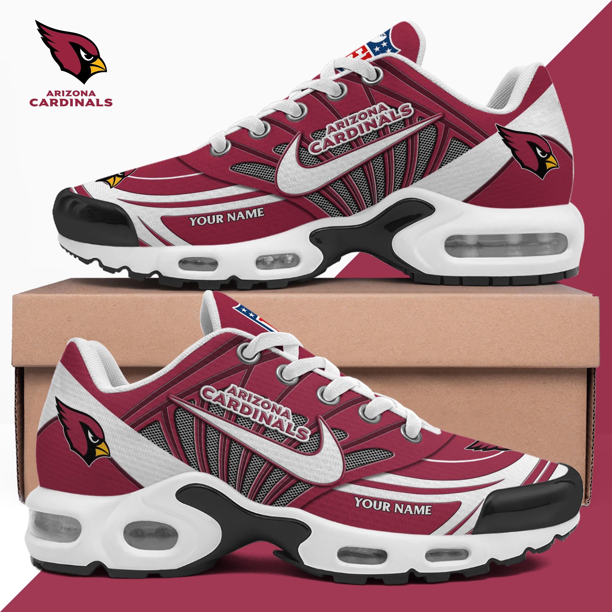 Arizona Cardinals TN Shoes 2025 Version Custom Your Name, Shoes For Sport Fans, Gift For Fans